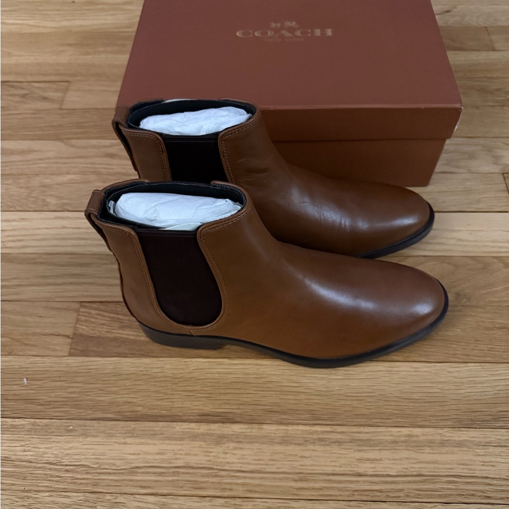 Coach Brown Leather Chelsea Boots - Picture 13 of 14